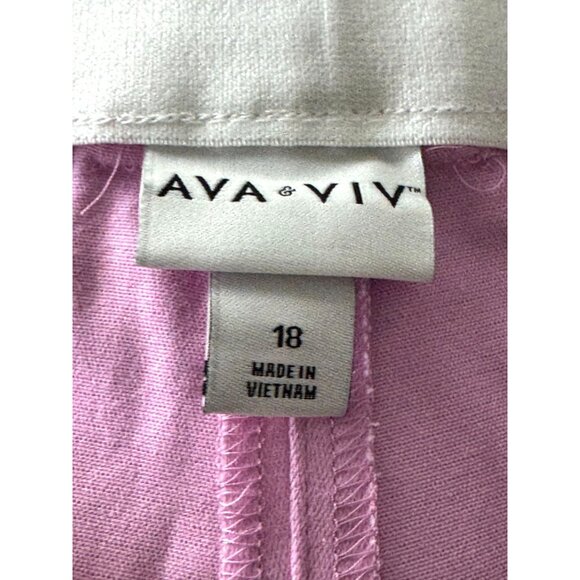 Ava & Viv High-Rise Stretch Ankle Pants Size 18 Pink - Picture 2 of 8